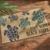 Split P Don't Worry Beach Happy Sea Turtle Doormat