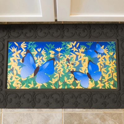 Evergreen Black Embossed Fleur De Lis Sassafras Floor Mat Indoor Outdoor Rubber Tray 18"x30" Fits Sassafras Inserts 10"x22" Black 3 Evergreen Black Embossed Fleur De Lis Sassafras Floor Mat Indoor Outdoor Rubber Tray 18"x30" Fits Sassafras Inserts 10"x22" Black