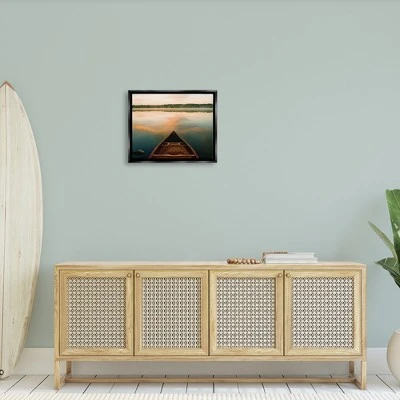 Stupell Industries Canoe On Lake Warm Sunrise Water Reflection 3 Stupell Industries Canoe On Lake Warm Sunrise Water Reflection