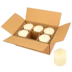 6pk Unscented Flat Top Smooth Pillar Candles Ivory - Stonebriar Collection -Home Decoration Series GUEST b02d154c 343f 4b35 83ca d6add34a4cd6