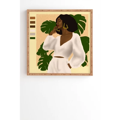 Nawaalillustrations Girl In White Framed Wall Art Bamboo - Deny Designs 6 Nawaalillustrations Girl In White Framed Wall Art Bamboo - Deny Designs - Image 4