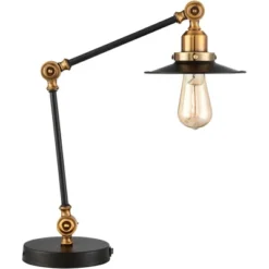 360 Lighting Taurus Industrial Rustic Desk Lamp 20" High Black Gold With USB Charging Port Adjustable For Bedroom Living Room Bedside Nightstand House -Home Decoration Series GUEST b2e74dae f709 42c9 80f4 c4fc44cc1d11