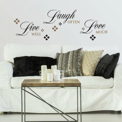 Live Love Laugh Peel And Stick Wall Decal Black/Brown - RoomMates 5 Live Love Laugh Peel And Stick Wall Decal Black/Brown - RoomMates - Image 3