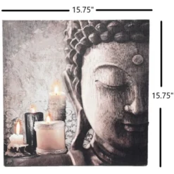 LuxenHome Zen Buddha And Candles Lighted Canvas Print -Home Decoration Series GUEST b6cef3cf 10c1 41a7 b4d9 99048329945b