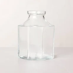 Octagonal Clear Glass Bottle Vase - Hearth & Hand™ With Magnolia -Home Decoration Series GUEST b77fda3b 4964 41c9 b258 a7f93f4b99c9