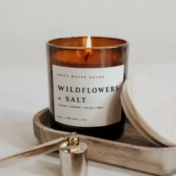 Sweet Water Decor Widlflowers And Salt 11oz Amber Jar Soy Candle
