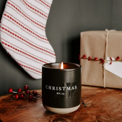 Sweet Water Decor Christmas 12oz Black Stoneware Candle 4 Sweet Water Decor Christmas 12oz Black Stoneware Candle - Image 2