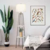 58" Metal Floor Lamp With Shelves Gray - Cresswell Lighting