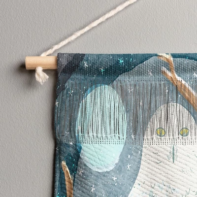 Sewzinski Snowy Owl At Night Fiber Wall Hanging - Society6 4 Sewzinski Snowy Owl At Night Fiber Wall Hanging - Society6 - Image 2