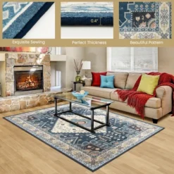 Costway Area Rugs 5'4'' X 6'7''5'4'' X 7'7'' Faux Wool Fabric Doormat Home Carpet Living Room Bedroom -Home Decoration Series GUEST b8ee7c9e d6b3 45e9 bbfd b89c2012a11d