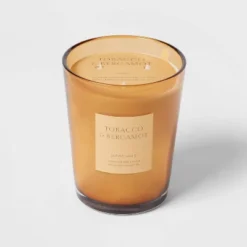 Colored Vase Glass With Dustcover Tobacco And Bergamot Candle Yellow - Threshold™ 13 Colored Vase Glass With Dustcover Tobacco And Bergamot Candle Yellow - Threshold™ -Home Decoration Series GUEST b93280db 41cc 4916 9fbe 5bb9cb7d18d7