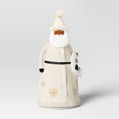 22.5" Fabric Santa Sculpture With Bell Wreath - Wondershop™ White 5 22.5" Fabric Santa Sculpture With Bell Wreath - Wondershop™ White - Image 3