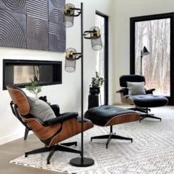 67.25" Echo Black Painted Metal Mesh Three Drum Shade Candlestick Floor Lamp - River Of Goods 14 67.25" Echo Black Painted Metal Mesh Three Drum Shade Candlestick Floor Lamp - River Of Goods -Home Decoration Series GUEST ba1df746 b029 4430 b810 c9324c5432b9