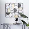 Metal Geometric Half Moon Wall Decor With Gold Detailing Black - Olivia & May