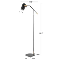 58.5" Metal Eugenio Floor Lamp (Includes LED Light Bulb) Black - JONATHAN Y -Home Decoration Series GUEST bad088ef ea11 4014 9e39 eb7aaac2c995