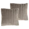 17Â” Plush Pillows Â– Set Of 2 Gray Channel Striped Square Accent Pillow Inserts And Covers Â– For Bedroom Or Living Room By Lavish Home