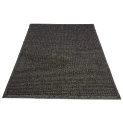 3'x10' Rectangle Solid Plastic Floor Mat Black - Guardian