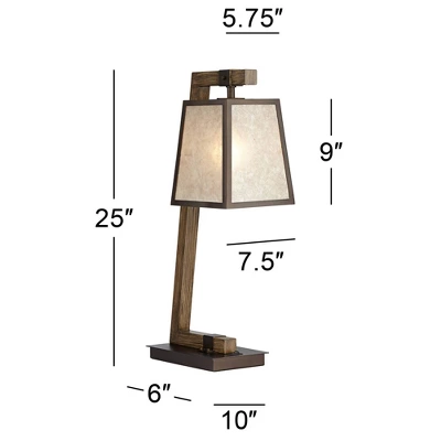 Franklin Iron Works Tribeca Rustic Farmhouse Table Lamp 25" High Metal With USB Charging Port Light Mica Drum Shade For Bedroom Living Room Bedside 10 Franklin Iron Works Tribeca Rustic Farmhouse Table Lamp 25" High Metal With USB Charging Port Light Mica Drum Shade For Bedroom Living Room Bedside - Image 8