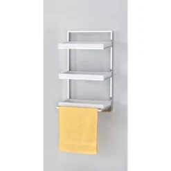 10.5" X 16" 3 Tier Wall Shelving Unit With Towel Rack And Trays Chrome/White - Danya B. 11 10.5" X 16" 3 Tier Wall Shelving Unit With Towel Rack And Trays Chrome/White - Danya B. -Home Decoration Series GUEST c1b27775 4dbe 4a5d 9485 ac9511427de7