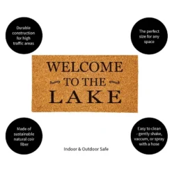 Evergreen 16 X 28 Inches Welcome To The Lake Door Mat | Non-Slip Rubber Backing | Dirt Catching Natural Coir | Indoor And Outdoor Home Decor -Home Decoration Series GUEST c200477e 72d7 4aa0 b41b 4a66a3258887