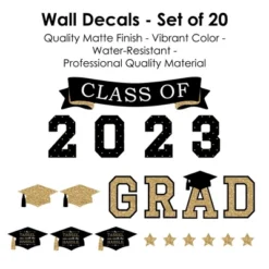 Big Dot Of Happiness Gold Class Of 2023 Graduation Party Wall Decals Set Of 20 -Home Decoration Series GUEST c2a87af6 3a5f 4084 99ef be6c771613c4