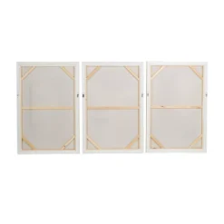 Set Of 3 Canvas Abstract Mid-Century Modern Geometric Framed Wall Arts With Brown Accent Pink - The Novogratz -Home Decoration Series GUEST c4137b4f 3bbc 4358 a8df 1ab4ca01ddf4