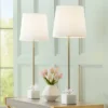360 Lighting Phoebe Modern Buffet Table Lamps 28 1/2" Tall Set Of 2 Gold Metal White Drum Shade For Bedroom Living Room Bedside Nightstand Office Kids -Home Decoration Series GUEST c5dbacbf ec5f 4586 aa6e 737ecd99b760