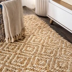 Hira Hand Woven Diamond Chunky Jute Area Rug - JONATHAN Y -Home Decoration Series GUEST c6249746 8ca0 467f 9192 db1018765093
