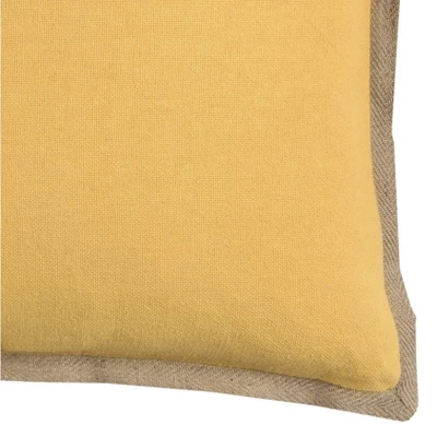 22"x22" Oversize Solid Square Throw Pillow Cover Yellow - Rizzy Home 5 22"x22" Oversize Solid Square Throw Pillow Cover Yellow - Rizzy Home - Image 3