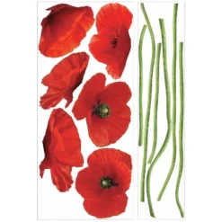 Poppies At Play Peel And Stick Giant Wall Decals Red - ROOMMATES 7 Poppies At Play Peel And Stick Giant Wall Decals Red - ROOMMATES -Home Decoration Series GUEST c85502a0 ce37 4739 af05 ca6bb03527fe