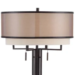 Franklin Iron Works Alamo Industrial Rustic Floor Lamp 62" Tall Bronze Metal Sheer Organza Outer Linen Fabric Inner Double Drum Shade For Living Room 12 Franklin Iron Works Alamo Industrial Rustic Floor Lamp 62" Tall Bronze Metal Sheer Organza Outer Linen Fabric Inner Double Drum Shade For Living Room -Home Decoration Series GUEST c89d7e1b 3074 4ac2 9972 4500a6e24560