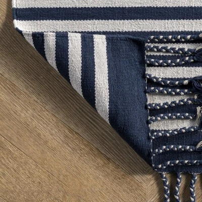 NuLOOM Rowen Striped Cotton Tassel Area Rug 8 NuLOOM Rowen Striped Cotton Tassel Area Rug - Image 6