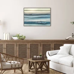 33" X 23" Motion Blur Of Sunset On Coast By Don Paulson Danita Delimont Framed Canvas Wall Art Print - Amanti Art -Home Decoration Series GUEST c99ff2e9 5ca0 470a b47f 753ce8ff1c16