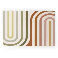 Colour Poems Bold Curvature Stripes I Looped Vinyl Welcome Mat - Society6 -Home Decoration Series GUEST ca2b6e57 812a 48a4 805c de1f91569419