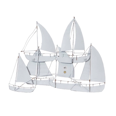 Coastal Metal Transportation Wall Decor Multi Colored - Olivia & May 4 Coastal Metal Transportation Wall Decor Multi Colored - Olivia & May - Image 2