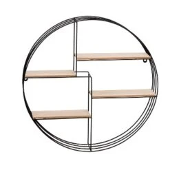 Honey-Can-Do Round Metal And MDF Wall Shelf Black -Home Decoration Series GUEST ccbf431a 6438 4dc9 8248 466b37a65260