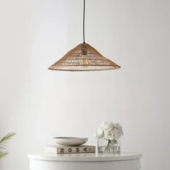 20.25" 1-Light Nova Farmhouse Coastal Rattan LED Pendant Brown - JONATHAN Y -Home Decoration Series GUEST cd46b106 41c0 42f6 8c22 8e3ad38e6269
