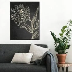 22" X 30" Golden Flower Folklore II By Asia Jensen Framed Canvas Wall Art Black - Amanti Art -Home Decoration Series GUEST ce8f3ca0 b316 4045 971e 4e90c6f538ce