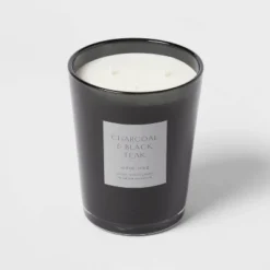 Colored Vase Glass With Dustcover & Black Teak Candle Black - Threshold™ 11 Colored Vase Glass With Dustcover & Black Teak Candle Black - Threshold™ -Home Decoration Series GUEST cf6f4780 63d6 4d26 8370 d23011a8995c