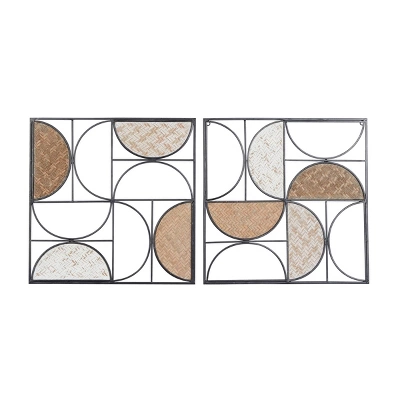 Set Of 2 Contemporary Metal Wall Decors Brown - Olivia & May 7 Set Of 2 Contemporary Metal Wall Decors Brown - Olivia & May - Image 5