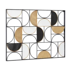 Metal Geometric Half Moon Wall Decor With Gold Detailing Black - Olivia & May 7 Metal Geometric Half Moon Wall Decor With Gold Detailing Black - Olivia & May -Home Decoration Series GUEST d1ae093c 858f 463f 9c57 12621429b344