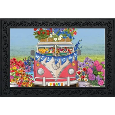 Peace Van Floral Doormat Everyday Indoor Outdoor 30" X 18" Briarwood Lane 3 Peace Van Floral Doormat Everyday Indoor Outdoor 30" X 18" Briarwood Lane
