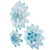 Set Of 3 Metal Floral 3D Wall Decors Blue - The Novogratz