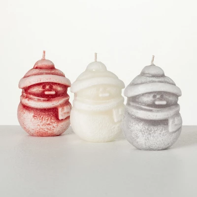 3.25"H Sullivans Jolly Snowman Candle Trio; Multicolored 5 3.25"H Sullivans Jolly Snowman Candle Trio; Multicolored - Image 3