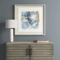 Ashlar Hand Painted Abstract Framed Glass And Matted Wall Art Blue - Madison Park -Home Decoration Series GUEST d79e9564 3ddb 4921 ae87 9d37f80ff6fe