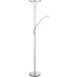 360 Lighting Perseus Modern Torchiere Floor Lamp With Reading Light 71 3/4" Tall Chrome Silver Metal LED Adjustable For Living Room Bedroom House Home -Home Decoration Series GUEST d832cf0e cd0d 40b3 84d0 2dc112d78db4