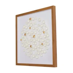 Paper Mache Geometric Handmade 3D Molded Art Shadow Box With Gold Accent And Wooden Frame White - The Novogratz -Home Decoration Series GUEST d9c65e2e 68d9 4889 b79b 303da3e1f714