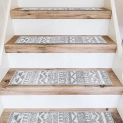 World Rug Gallery Modern Geometric Non-Slip Stair Treads -Home Decoration Series GUEST d9ed9d41 2ed5 4cdc 983f 4cec6730691f