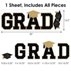 Big Dot Of Happiness Gold Graduation Party Decor - Vinyl Wall Decals - Grad -Home Decoration Series GUEST da34568e ed01 4a40 a230 074ea84a630f
