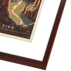 Americanflat Set Of 4 National Park Prints By Anderson Design Group Vintage Botanical Ready Framed Artwork In 11X14 Mahogany Frames -Home Decoration Series GUEST da34c191 6219 4f04 a35c 693639298003